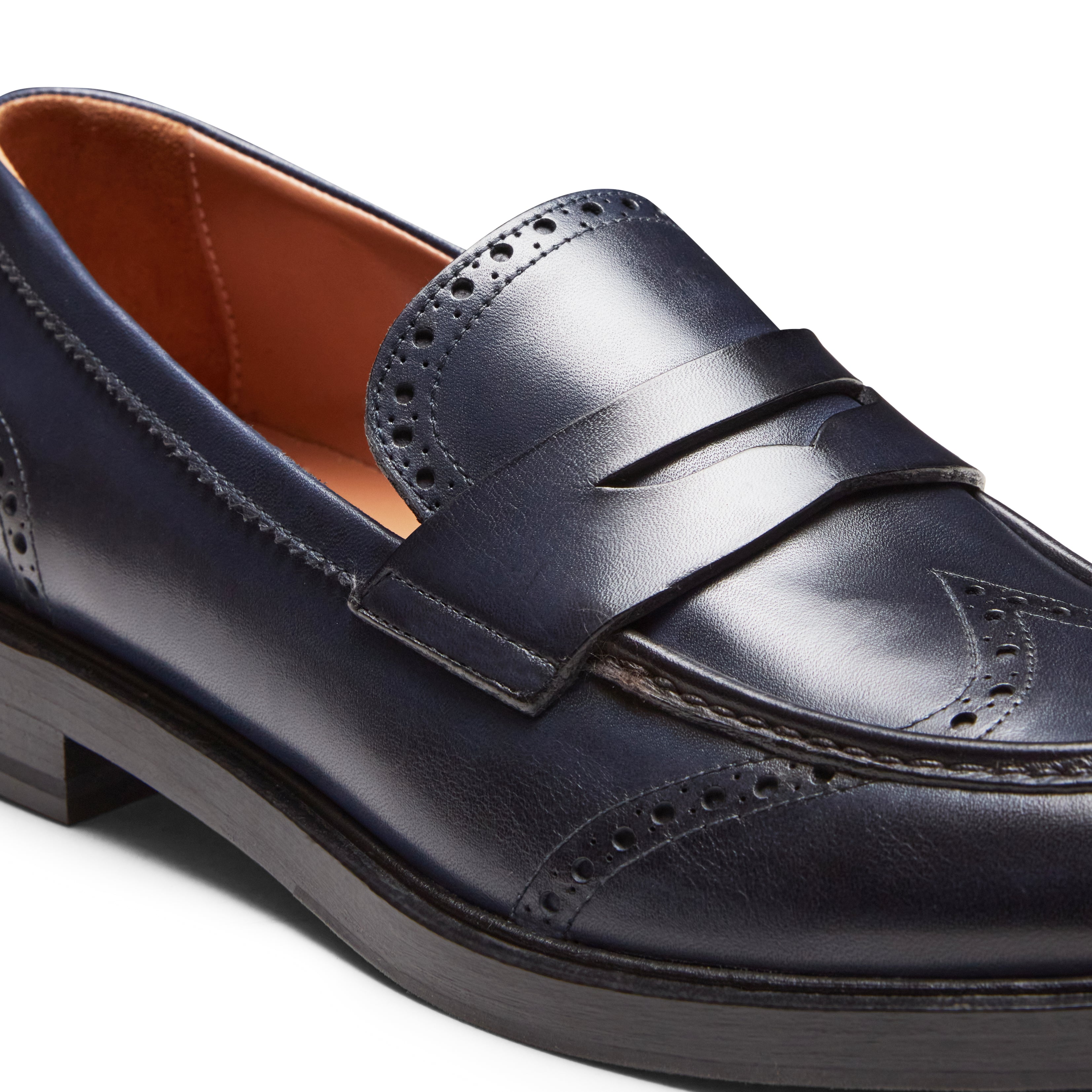 F.lli Rossetti mocassino donna navy pelle bicolore suola cuoio