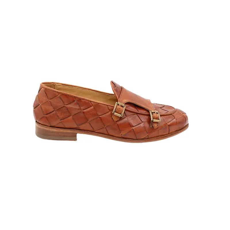 Sandro Barbera Stringate 809/6 scarpe cuoio intreccio