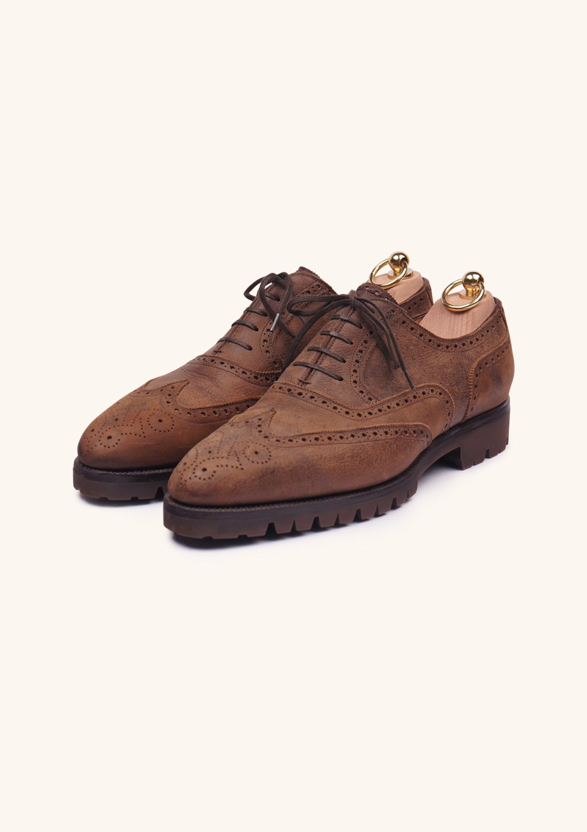 Stefano Bemer Oxfords Wingtip C6411V2 pelle kudu marrone