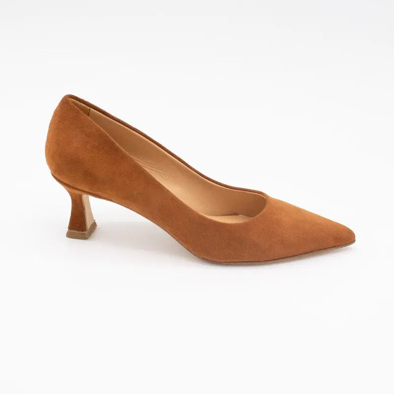 Sandro Barbera 1473 Camoscio Cuir décolleté marrone tacco 5