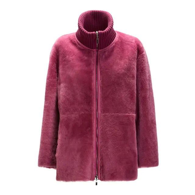 F.lli Rossetti 98416 Cappotto Donna Rosa Antico Shearling Reversibile