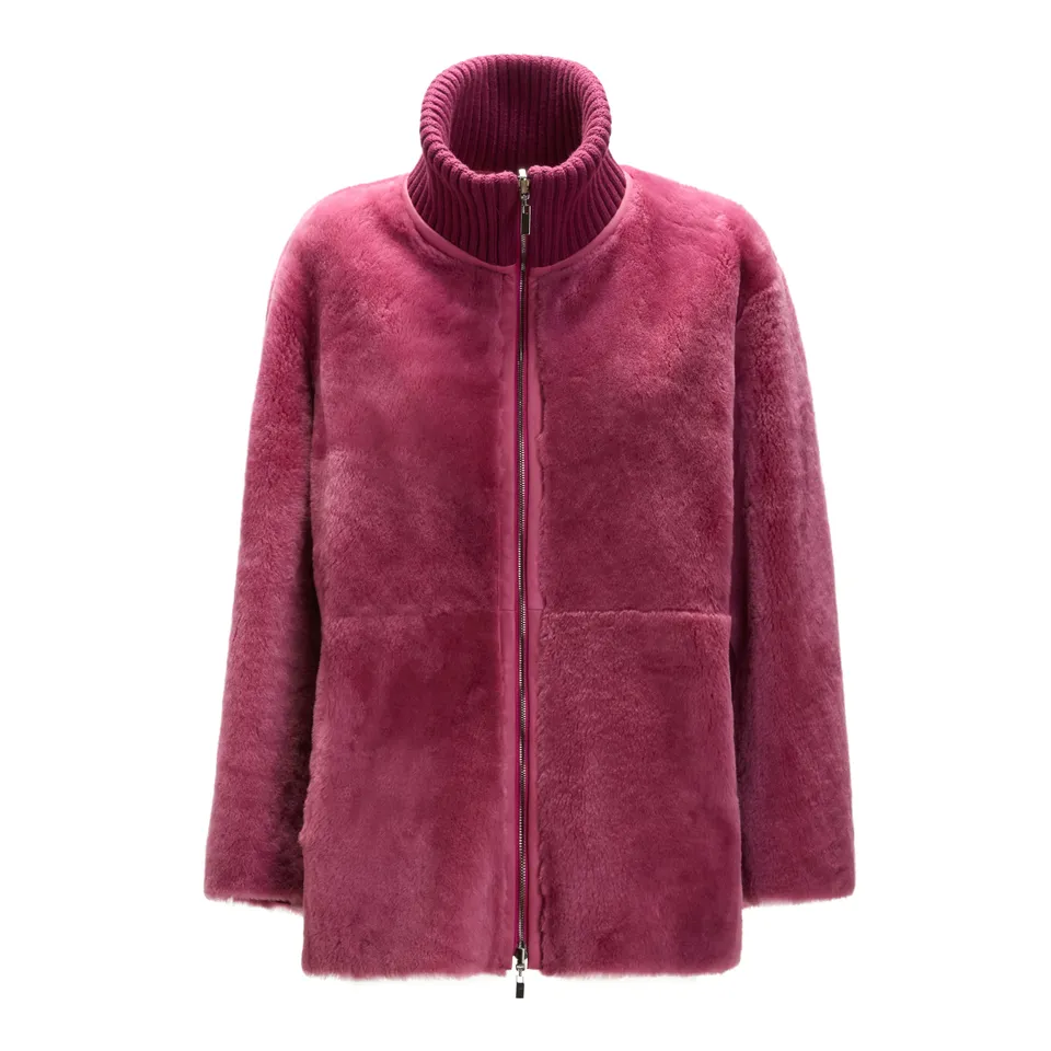 F.lli Rossetti 98416 Cappotto Donna Rosa Antico Shearling Reversibile