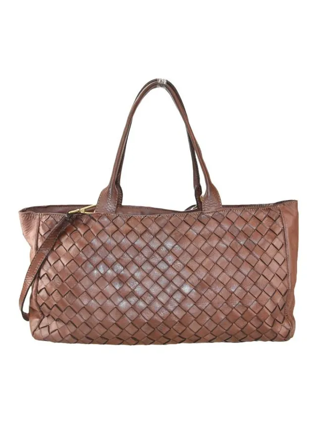 Sandro Barbera borsa spalla donna marrone intrecciata