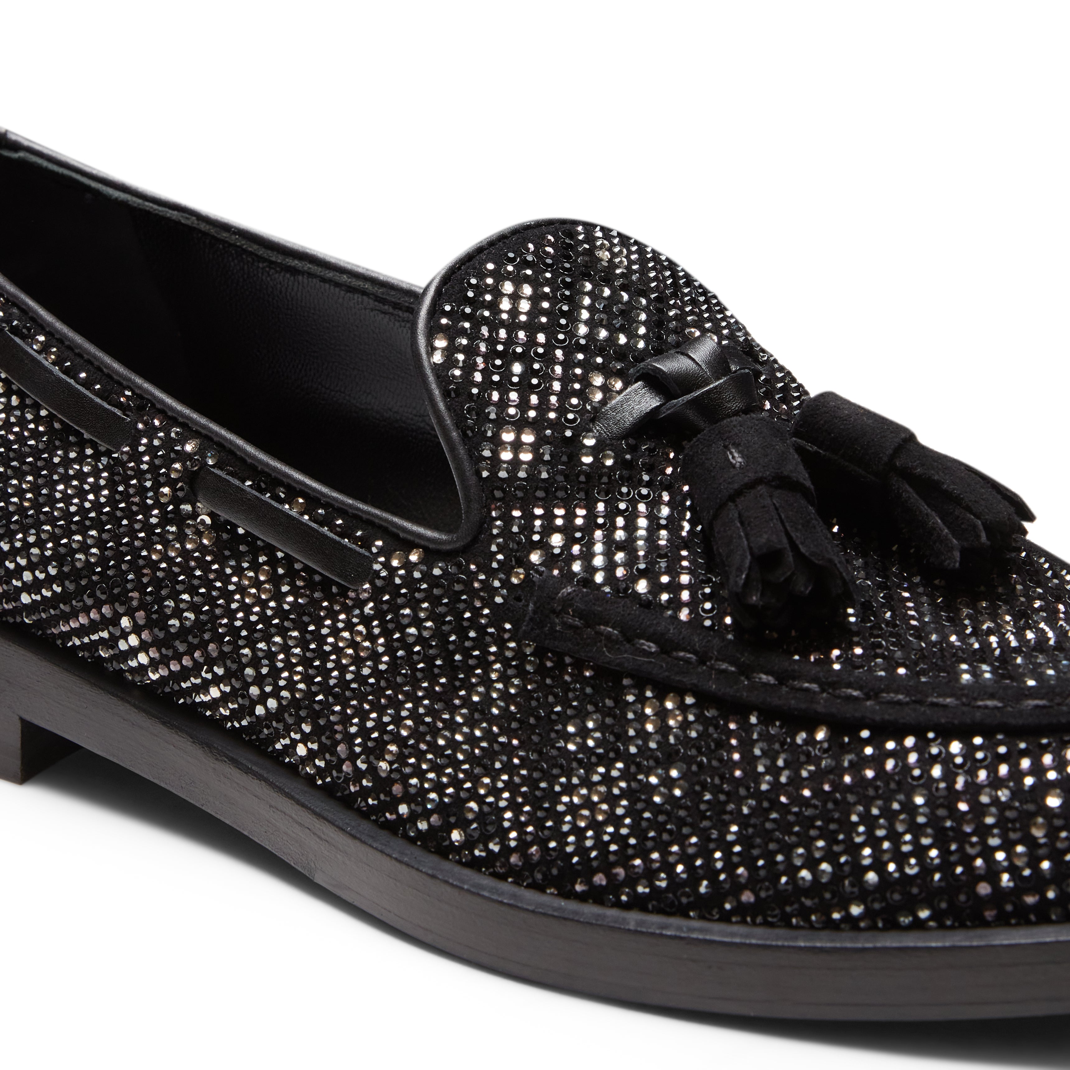 F.lli Rossetti Brera 68127 Mocassino Suede Nero Strass