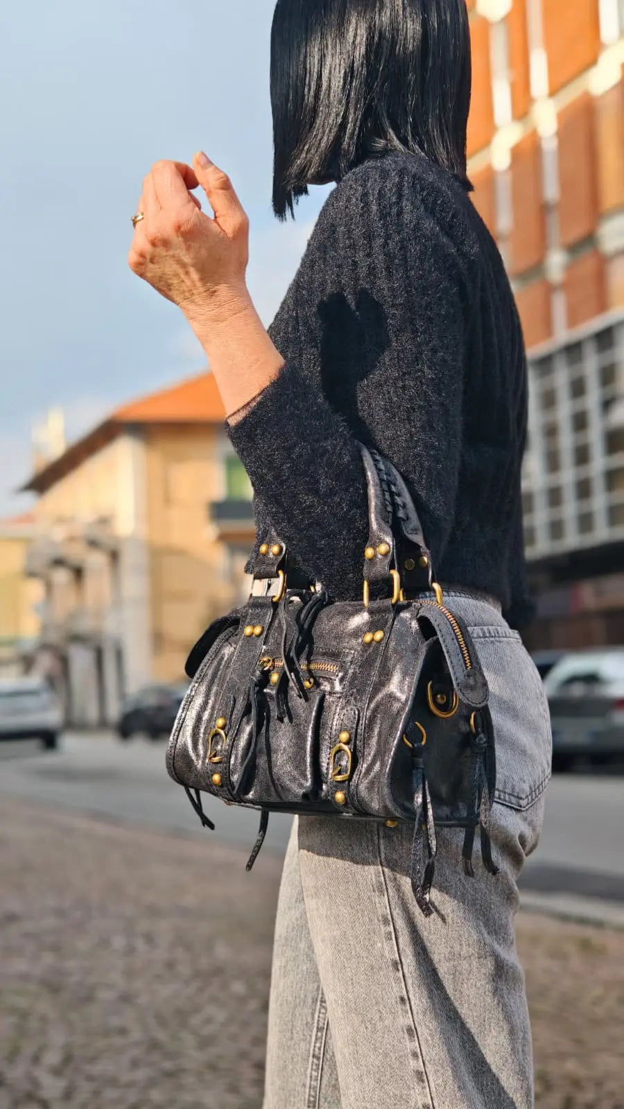Sandro Barbera & Figli BABA29832 Borsa a Mano Nera Pelle Tracolla
