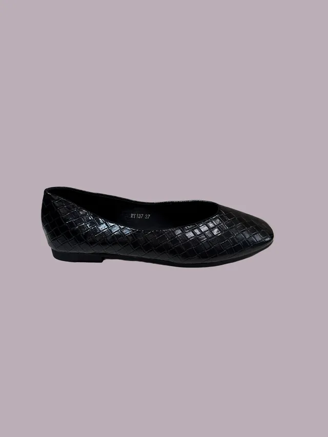 Linea Elle Ballerine Nero Intreccio Stile Bottega