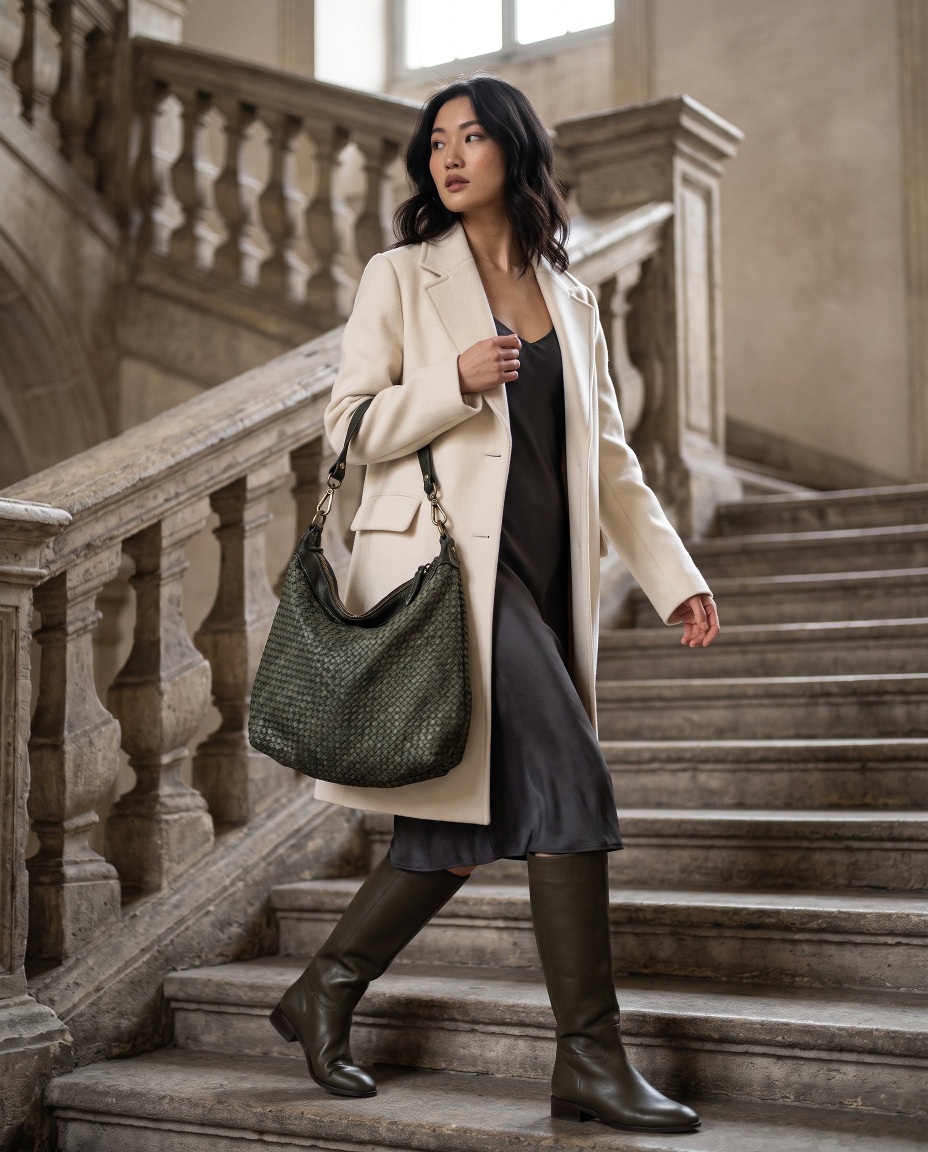 Sandro Barbera BAAY42846 borsa a spalla verdone intrecciata