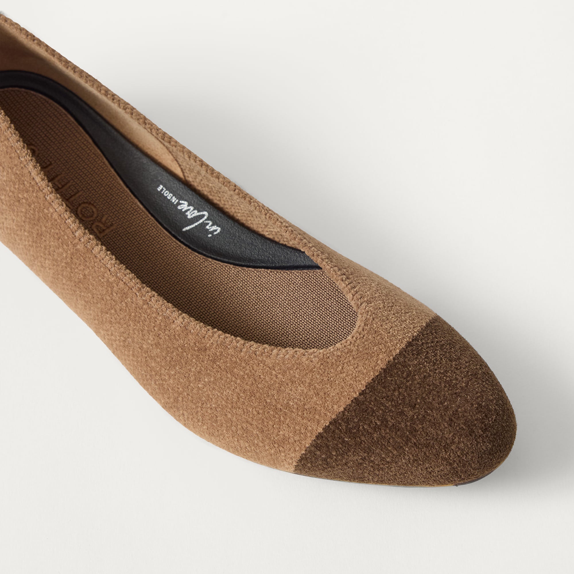 Rothy's Almond Ballet ballerine Portobello Captoe velluto