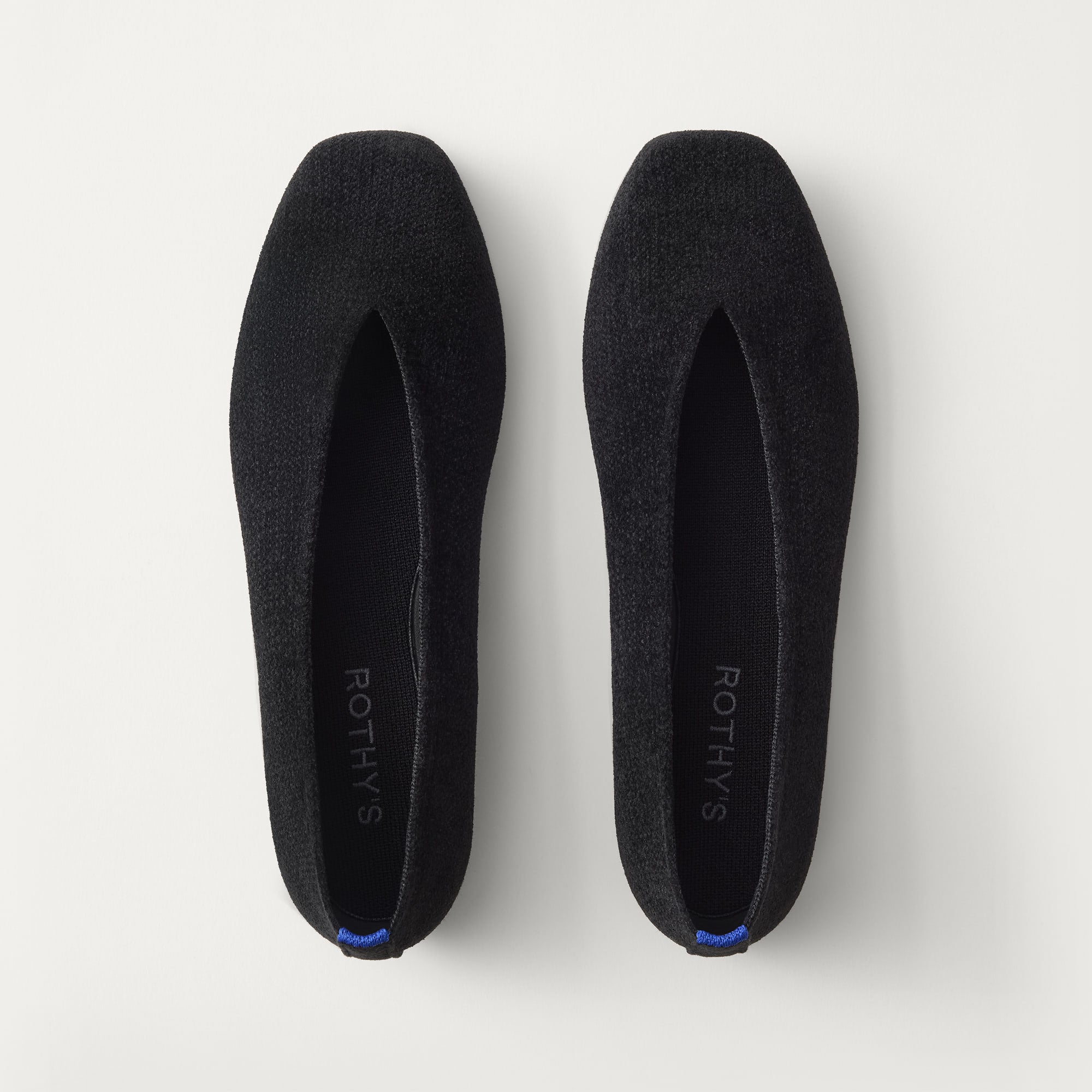 Rothy's Max Square Ballerina ballerine ReVelvet Black velluto