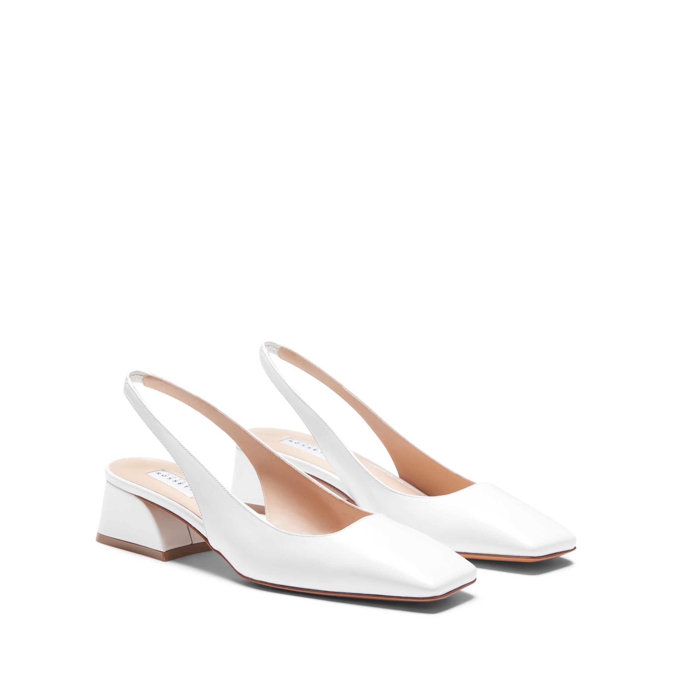 F.lli Rossetti slingback pelle bianco tacco 40mm