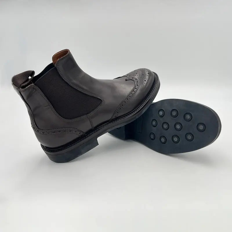 Sandro Barbera & Figli 987U Chelsea Brogue stivaletti moro Vibram