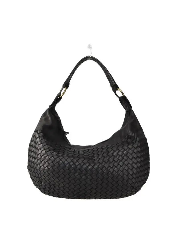 Sandro Barbera BAGE49854 Borsa Donna pelle nera intrecciata