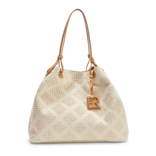 F.lli Rossetti Royal Tote Bag Avorio in Lino e Pelle