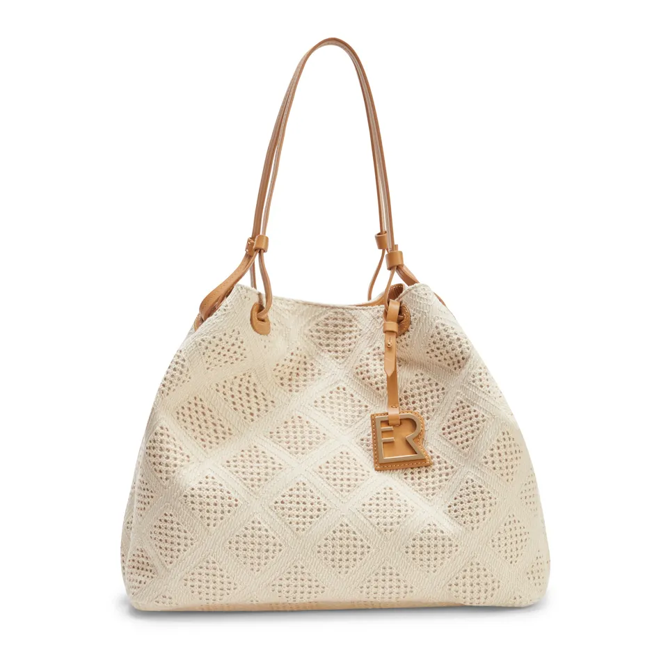 F.lli Rossetti Royal Tote Bag Avorio in Lino e Pelle