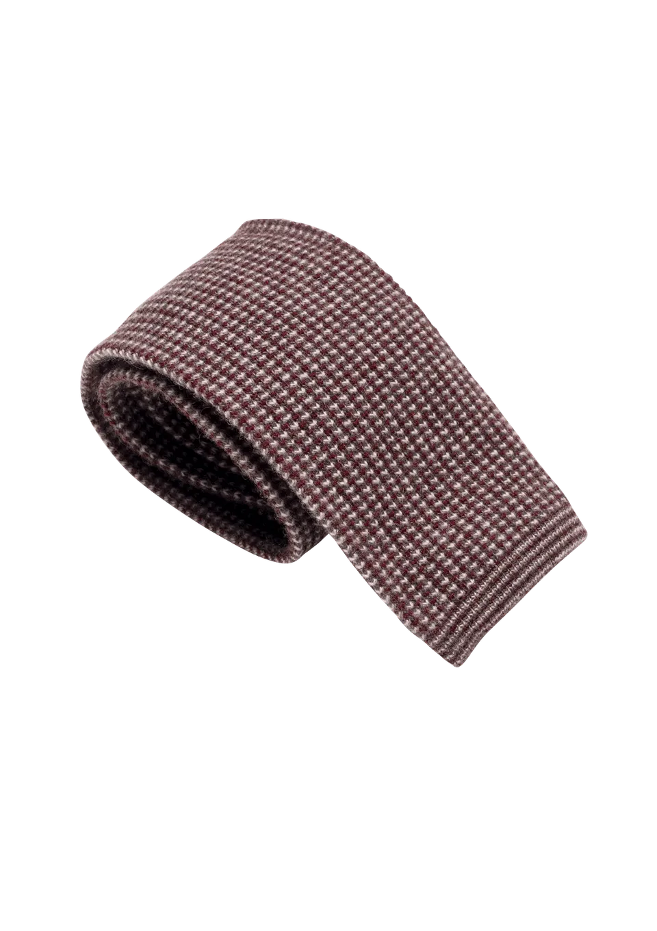 Stefano Bemer Maglia Pattern 1 Cravatta Lana Bordeaux 8 cm