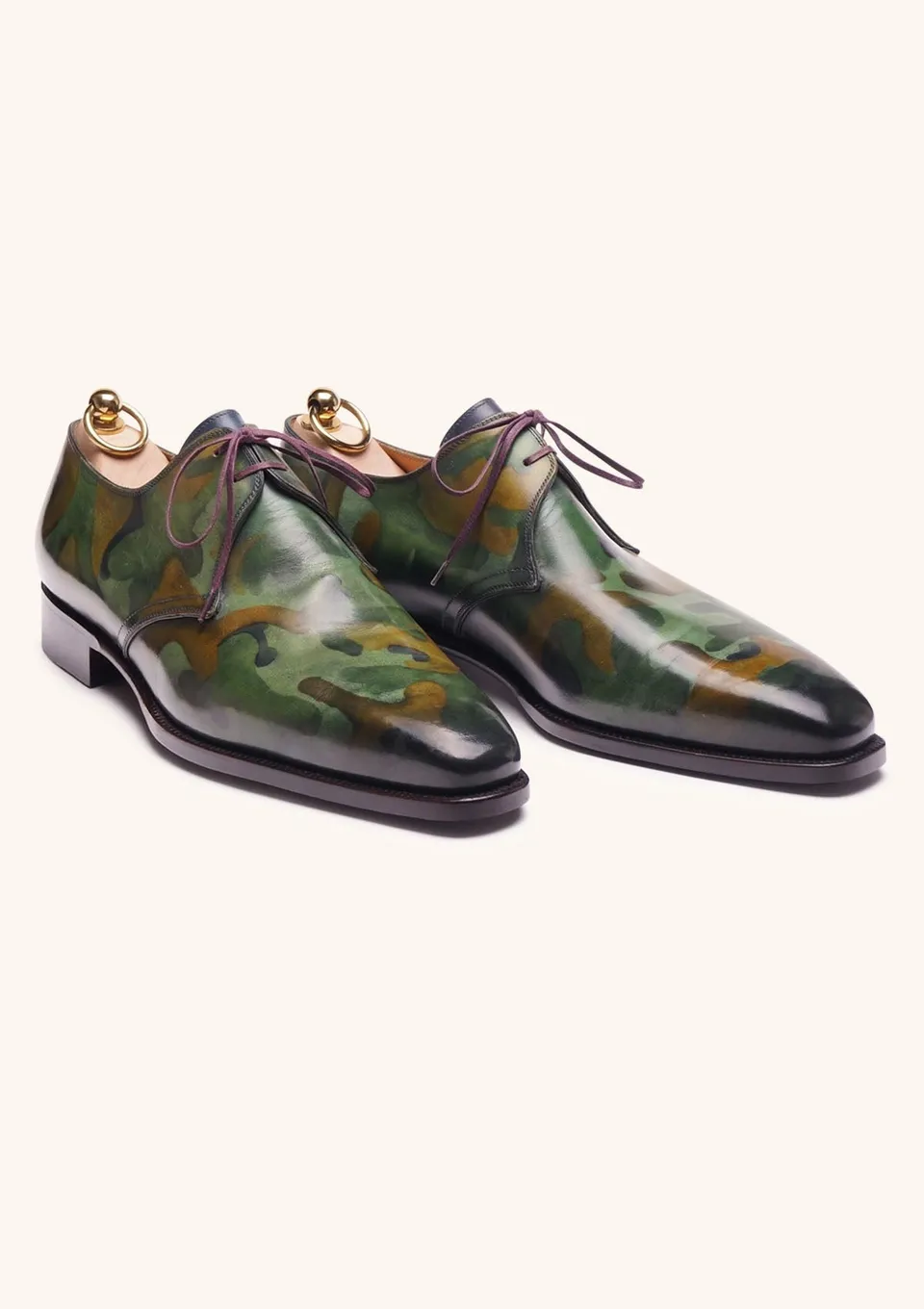Stefano Bemer Derbies C5460 Scarpe Pelle Mimetiche Jungle