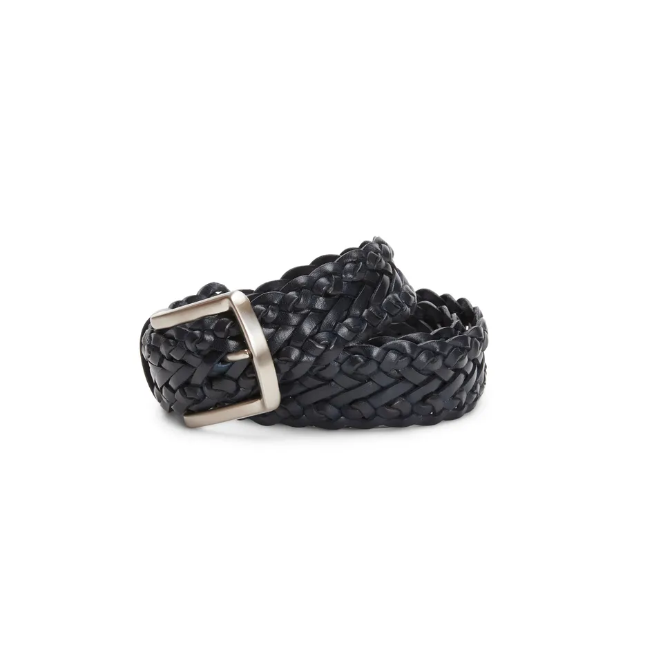 F.lli Rossetti 97451 Cintura Pelle Intrecciata Blu Marine