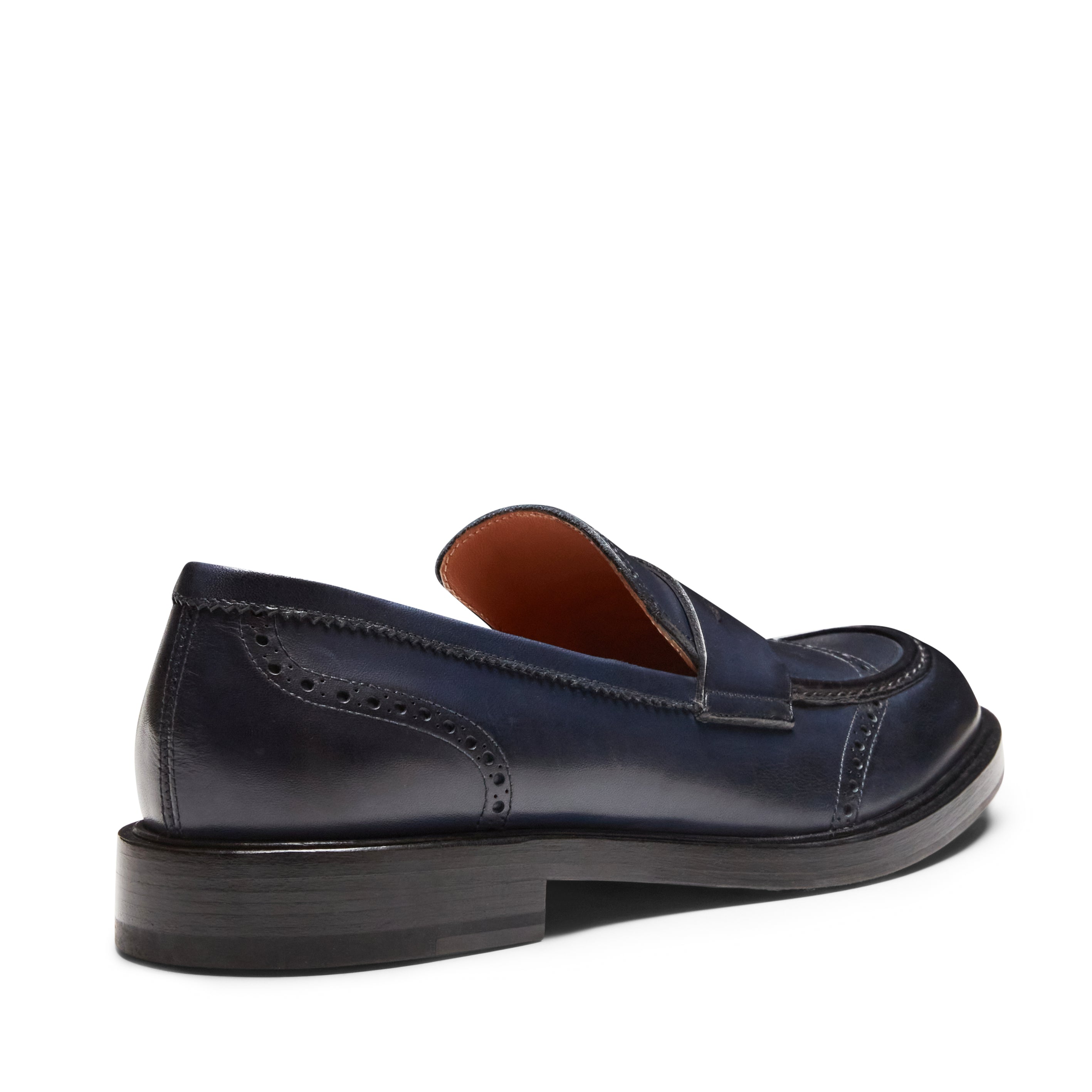 F.lli Rossetti mocassino donna navy pelle bicolore suola cuoio