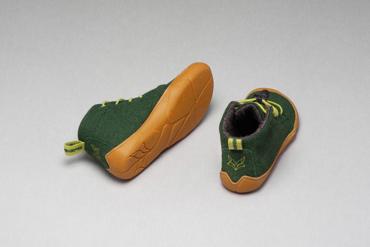 Wildling Shoes Atento scarpe barefoot verdi lana calda
