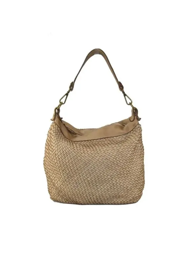 Sandro Barbera Borse BAAY42846 borsa a spalla taupe pelle vintage