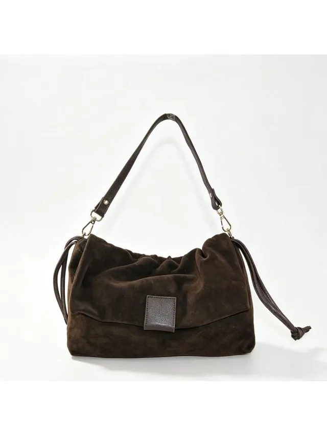Sandro Barbera & Figli BALG39843 borsa a spalla pelle moro camoscio