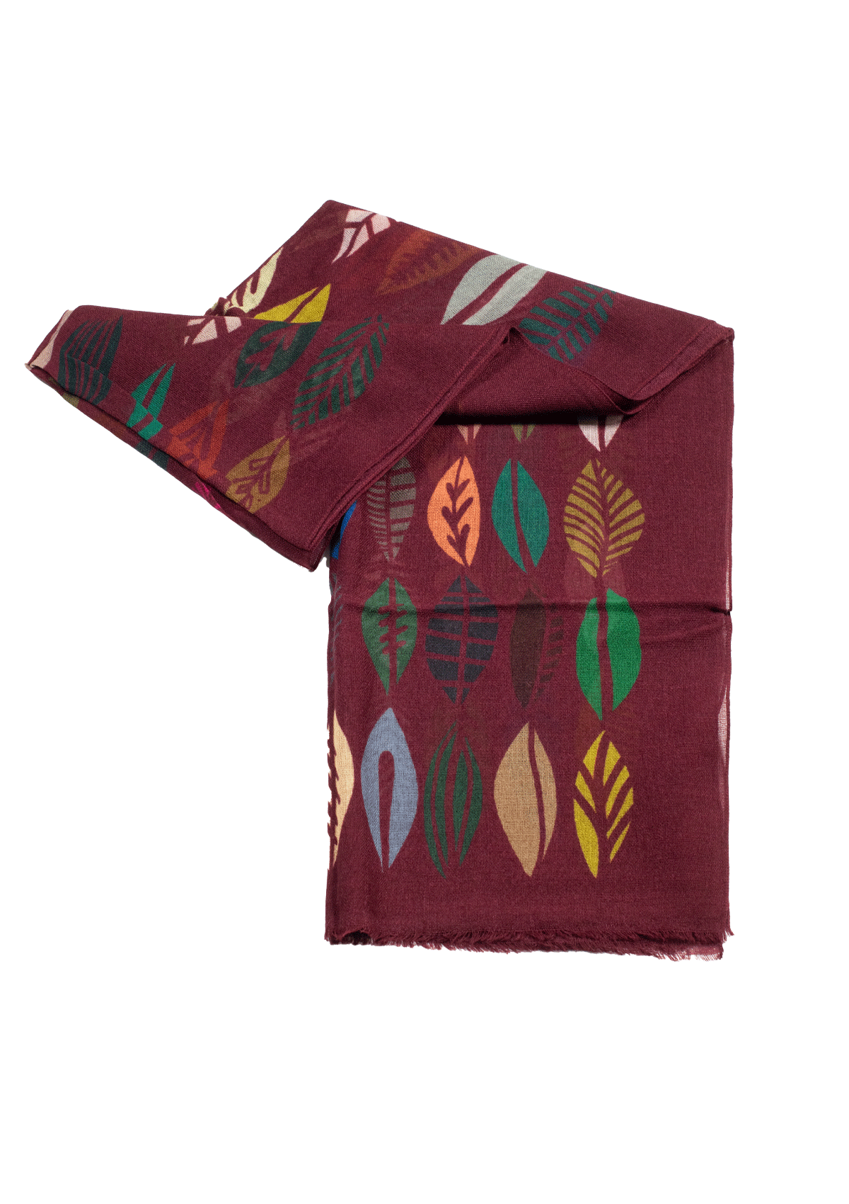 Stefano Bemer Scarves SV5006 sciarpa bordeaux lana foglie