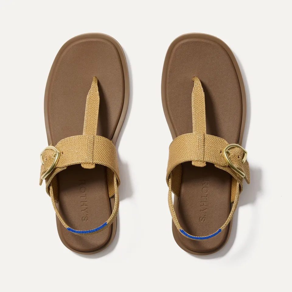 Rothy's T-Strap Sandal sandalo donna Metallic Golden Sun