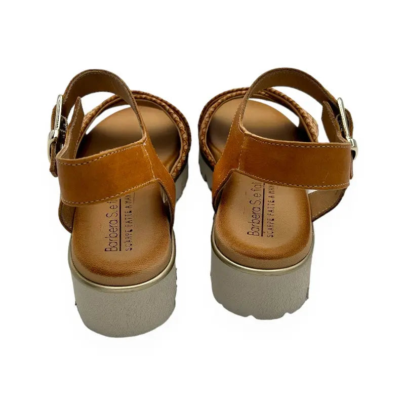 Sandro Barbera & Figli 1097 Treccia sandalo cuoio donna 38