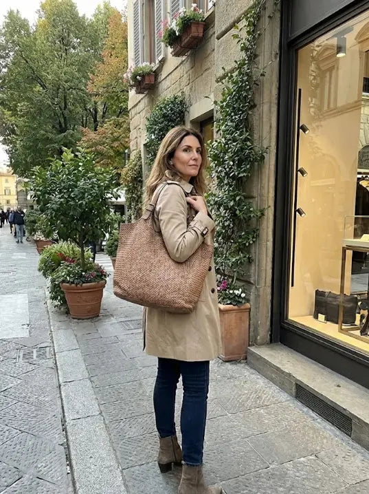 Sandro Barbera Borse BAYT59865 Borsa Pelle Moro Intrecciata