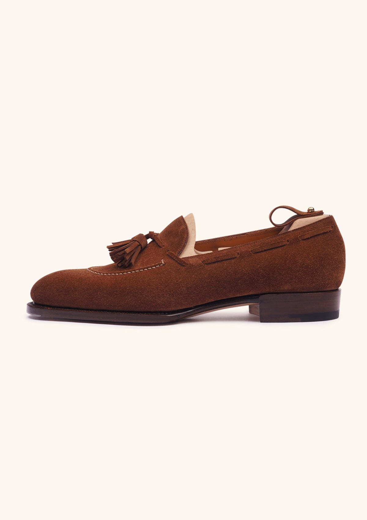 Stefano Bemer T1327 Mocassini Camoscio Nappine Tan Suola Cuoio