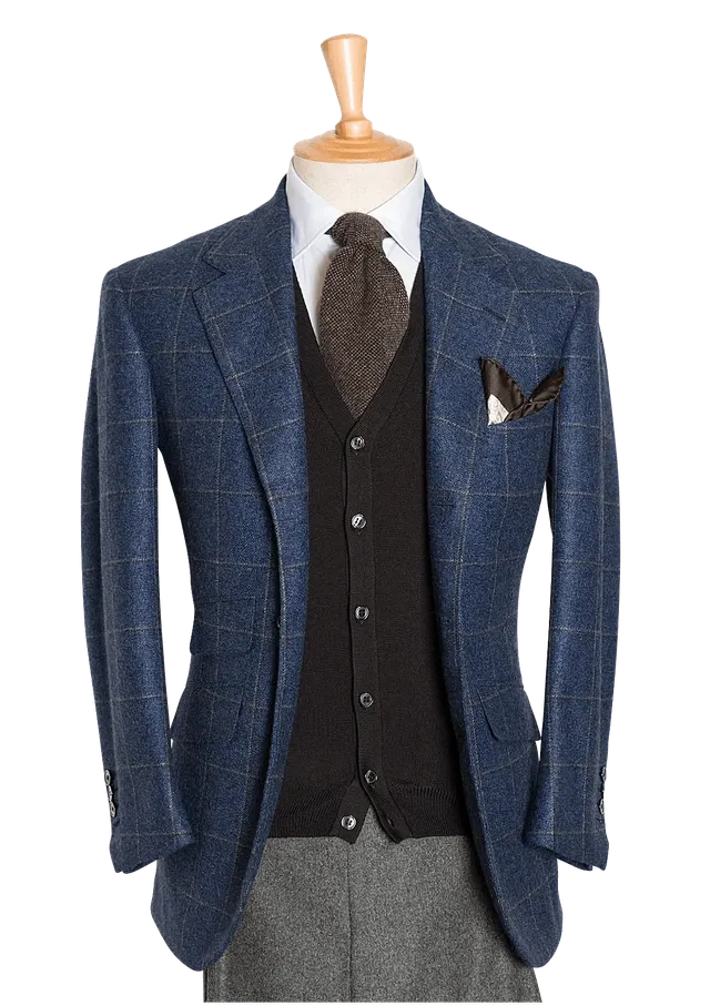 Stefano Bemer Blazers SV2026 Giacca Cashmere Blu quadri 44