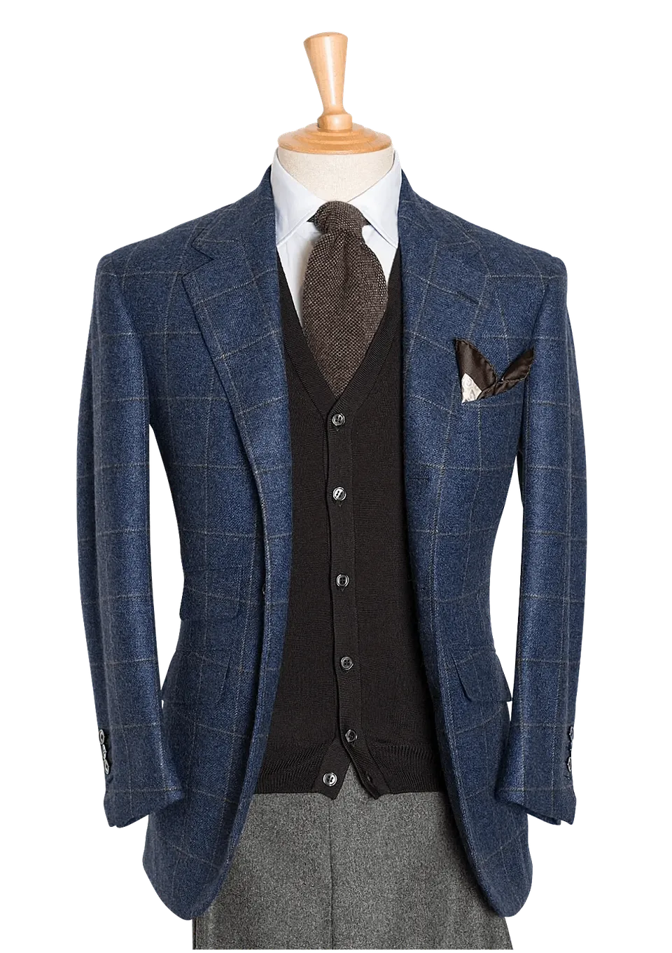 Stefano Bemer Blazers SV2026 Giacca Cashmere Blu quadri 44