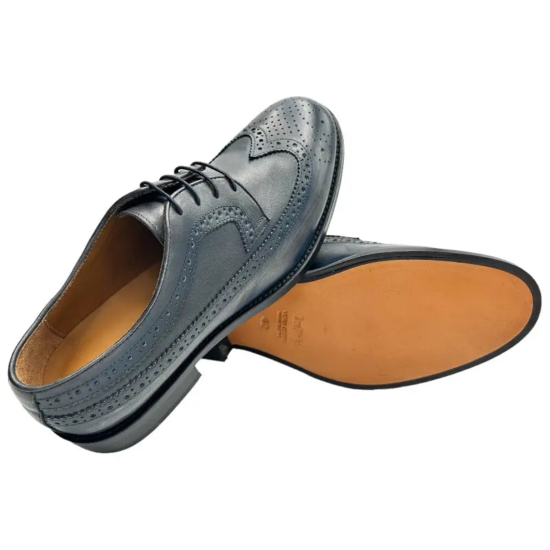 Sandro Barbera Tinte a Mano 44214 derby uomo blugrey long wing