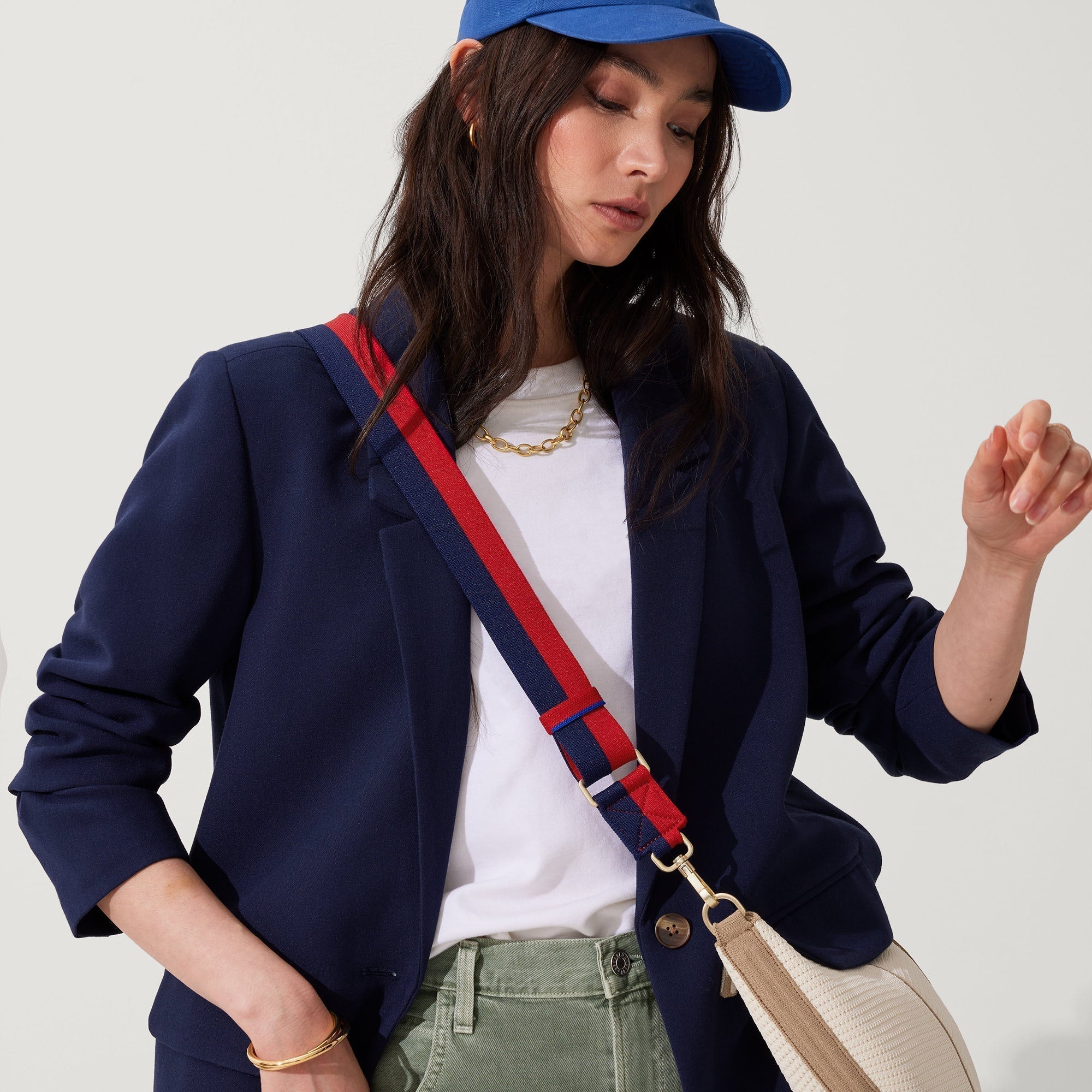 Rothy's The Crossbody Strap tracolla Navy and Red regolabile