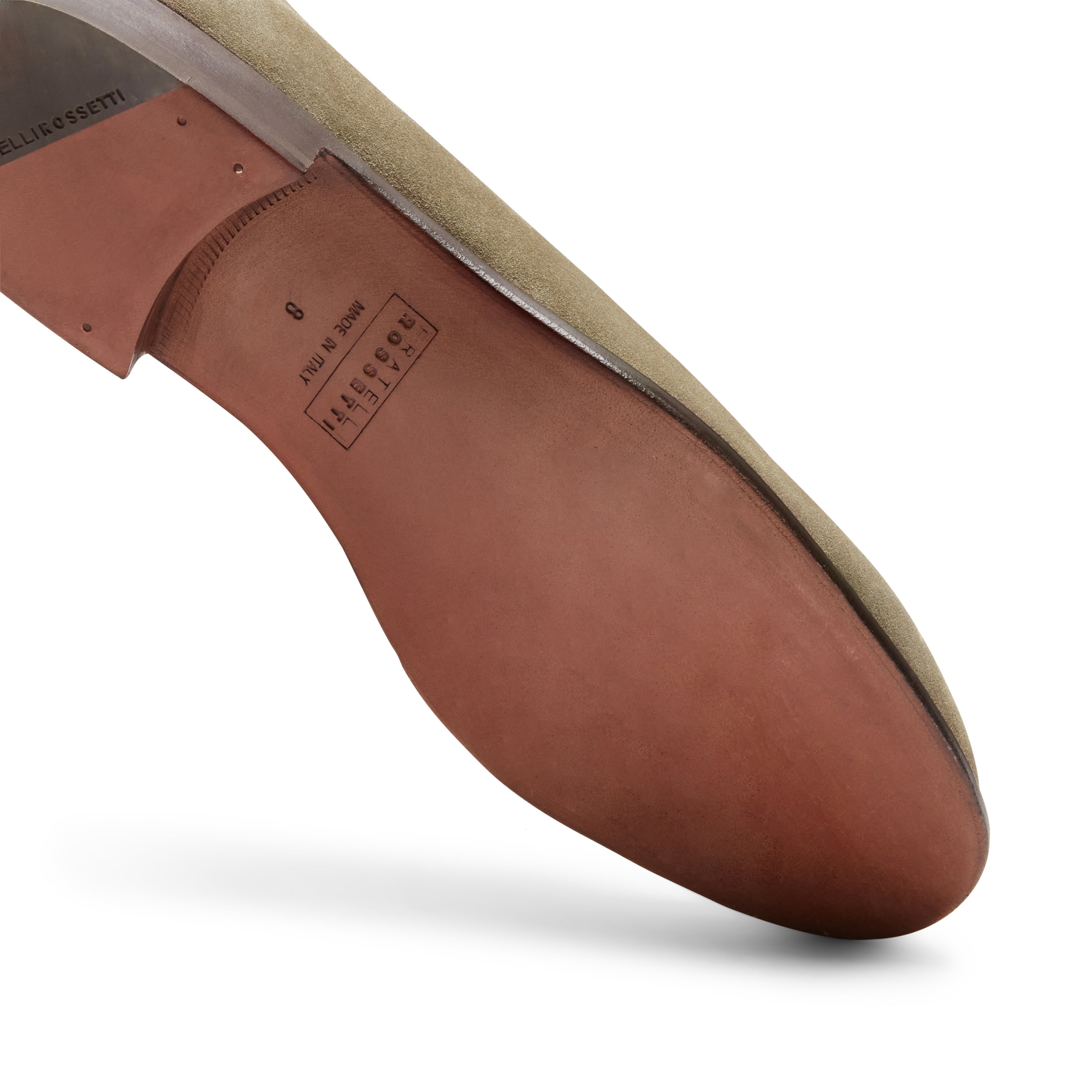 F.lli Rossetti Brera mocassino suede muschio nappine
