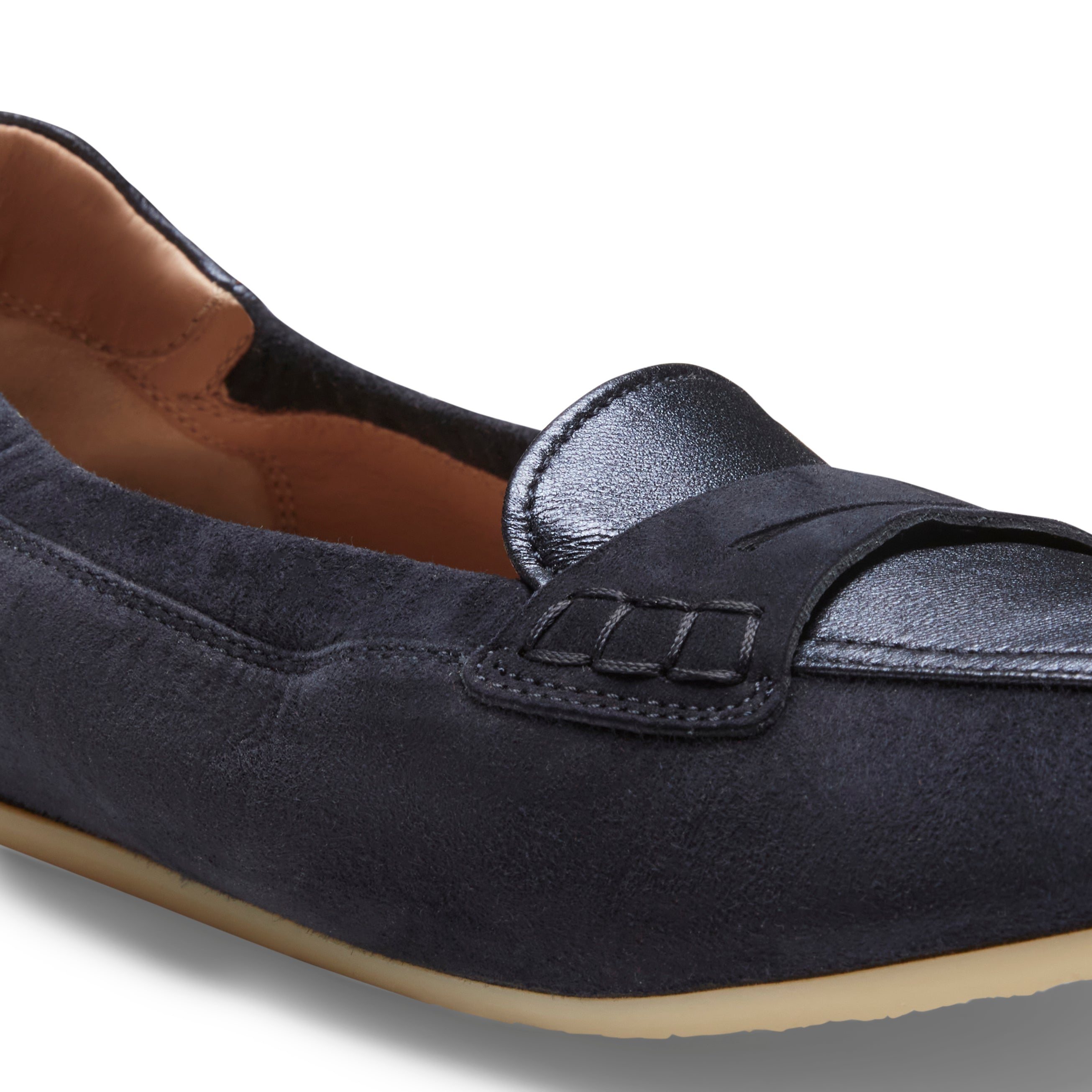 F.lli Rossetti 77225 mocassino slim flat suede blu navy