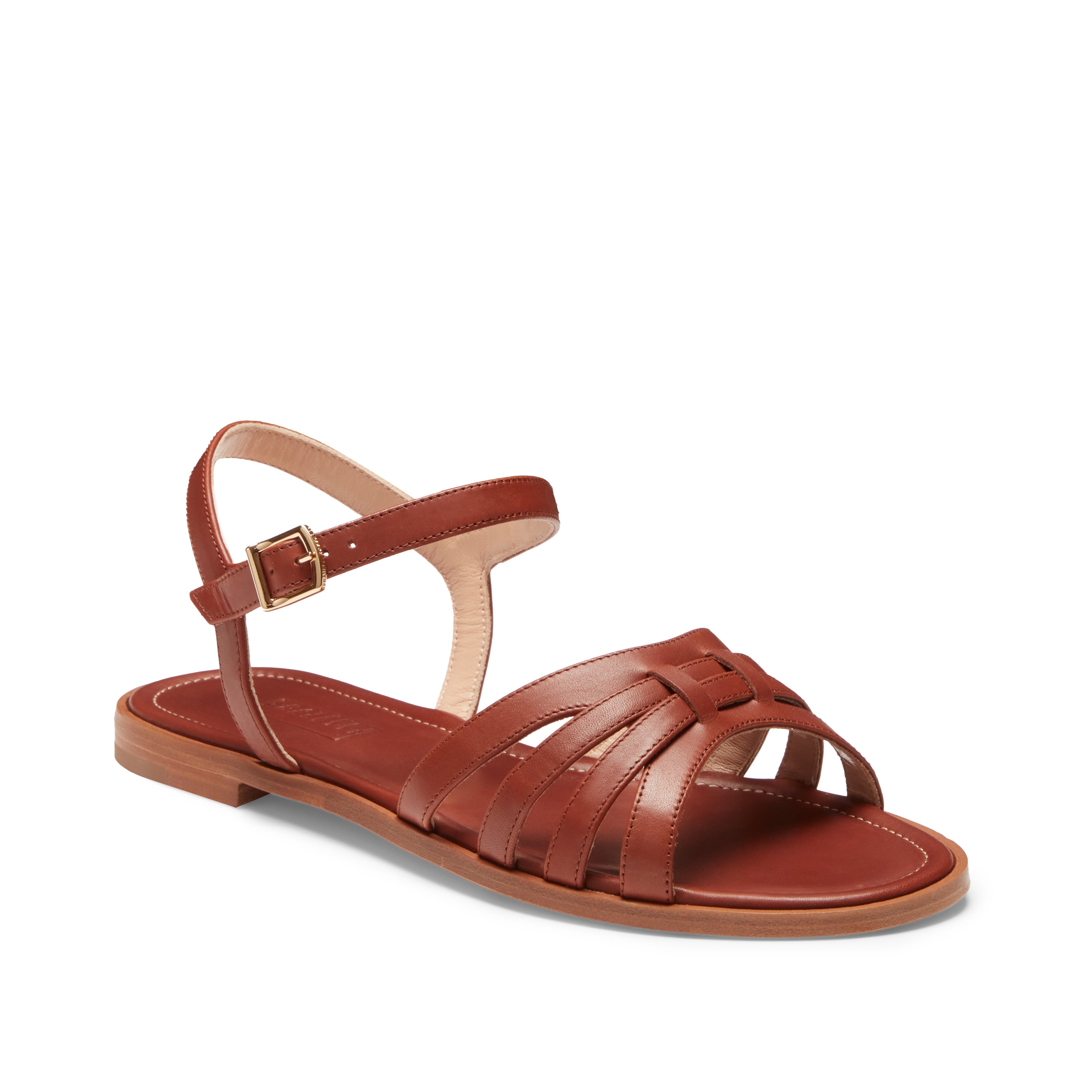F.lli Rossetti Sandalo Donna Pelle Mandorla Flat Intrecciato