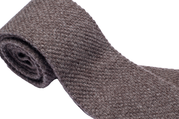 Stefano Bemer Ties Cravatta Lana Tortora Melange 8cm