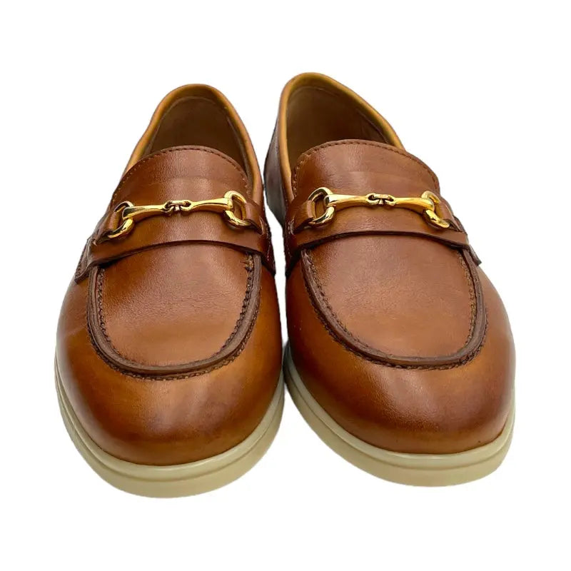 Sandro Barbera & Figli 182 mocassino donna cognac pelle anticata