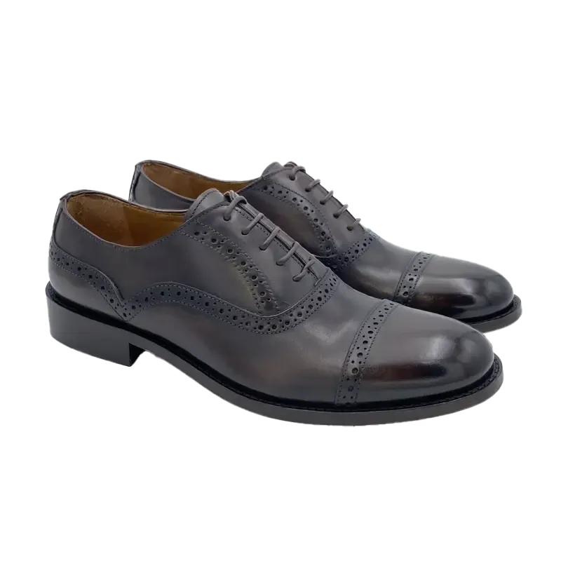 Sandro Barbera 44204 Oxford Half Brogue Uomo Cioccolato Pelle