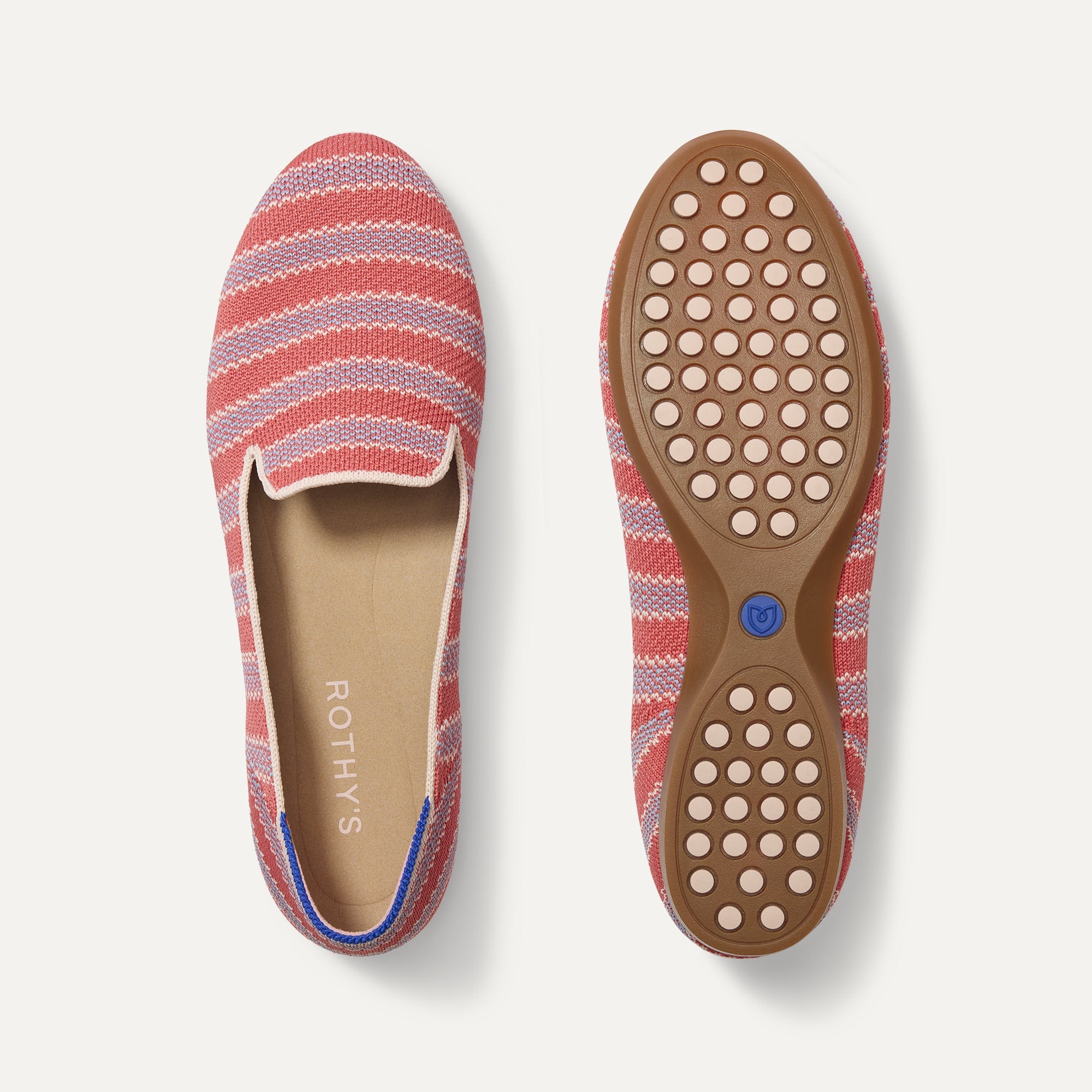 Rothy's The Daily Loafer mocassini donna Sunkiss Stripe corallo