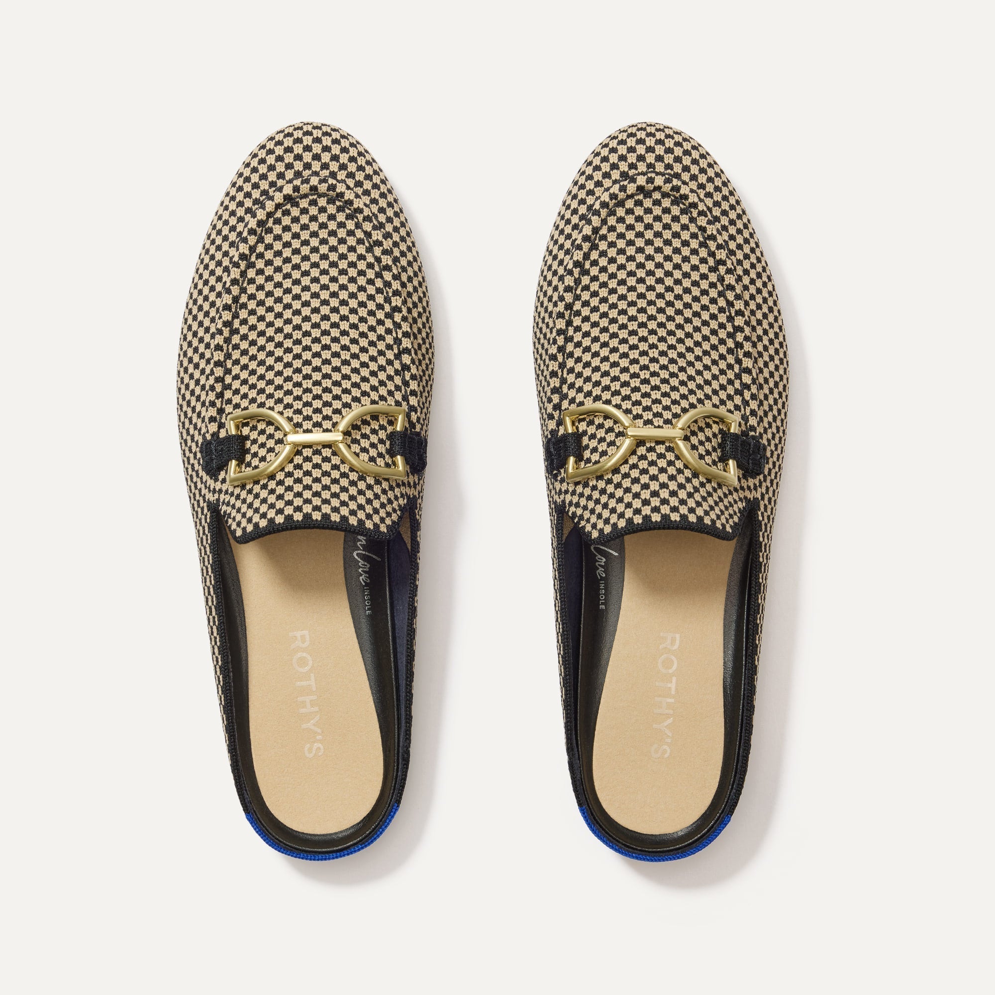 Rothy's The Double Bit Loafer Mule mocassini check nero