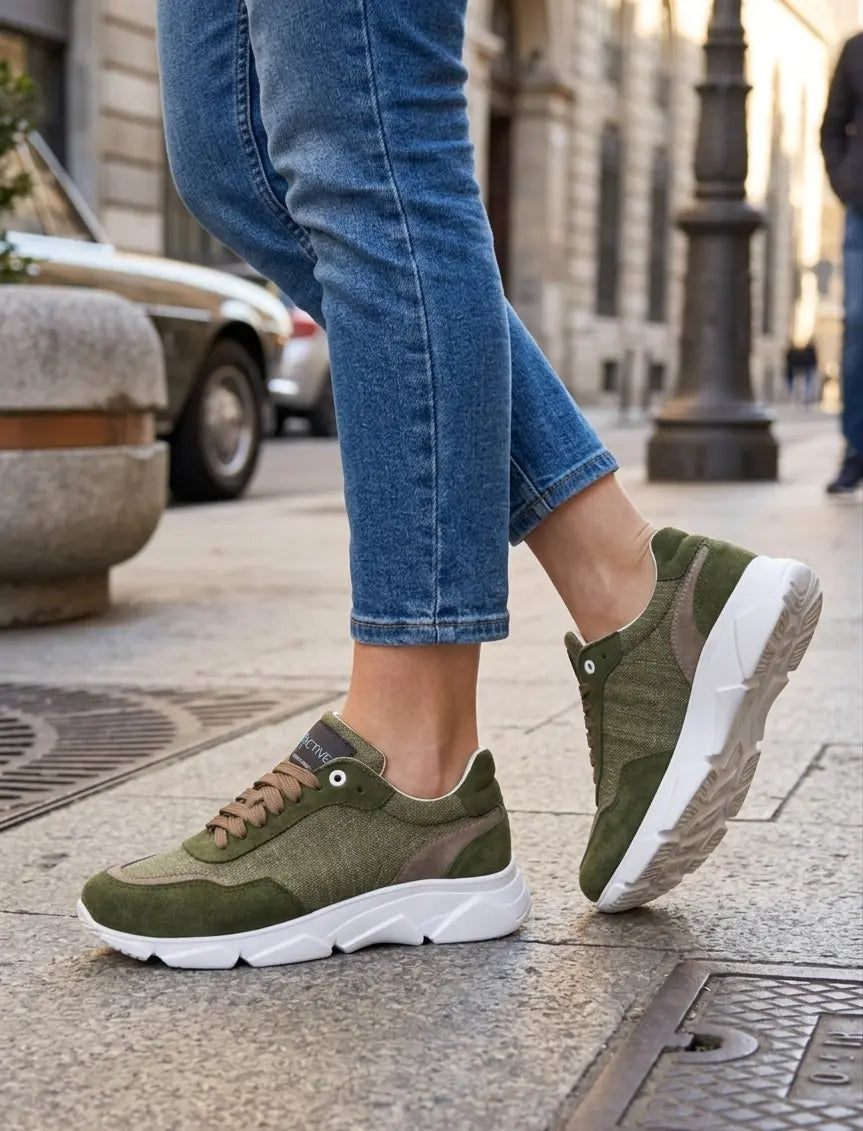 Sandro Barbera Wooly Runix Lady sneaker donna verde lana