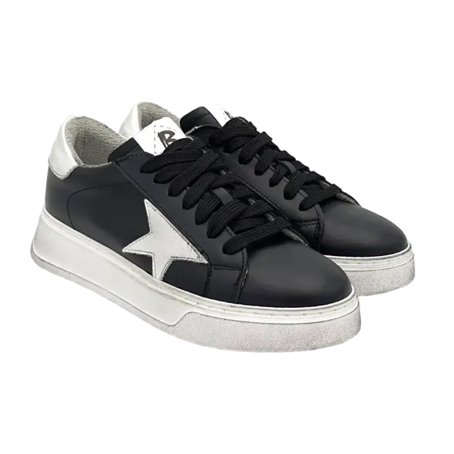 Sandro Barbera B68 Hollywood Black Sneaker Nero in Pelle