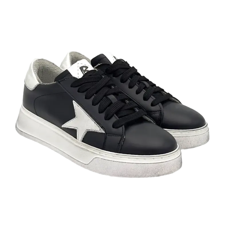 Sandro Barbera B68 Hollywood Black Sneaker Nero in Pelle