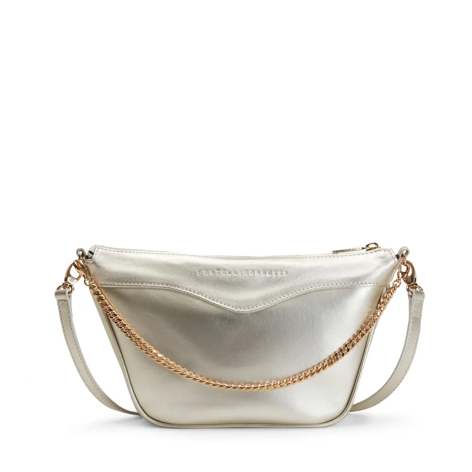 F.lli Rossetti Claire 84852 pochette pelle sabbia metallizzato