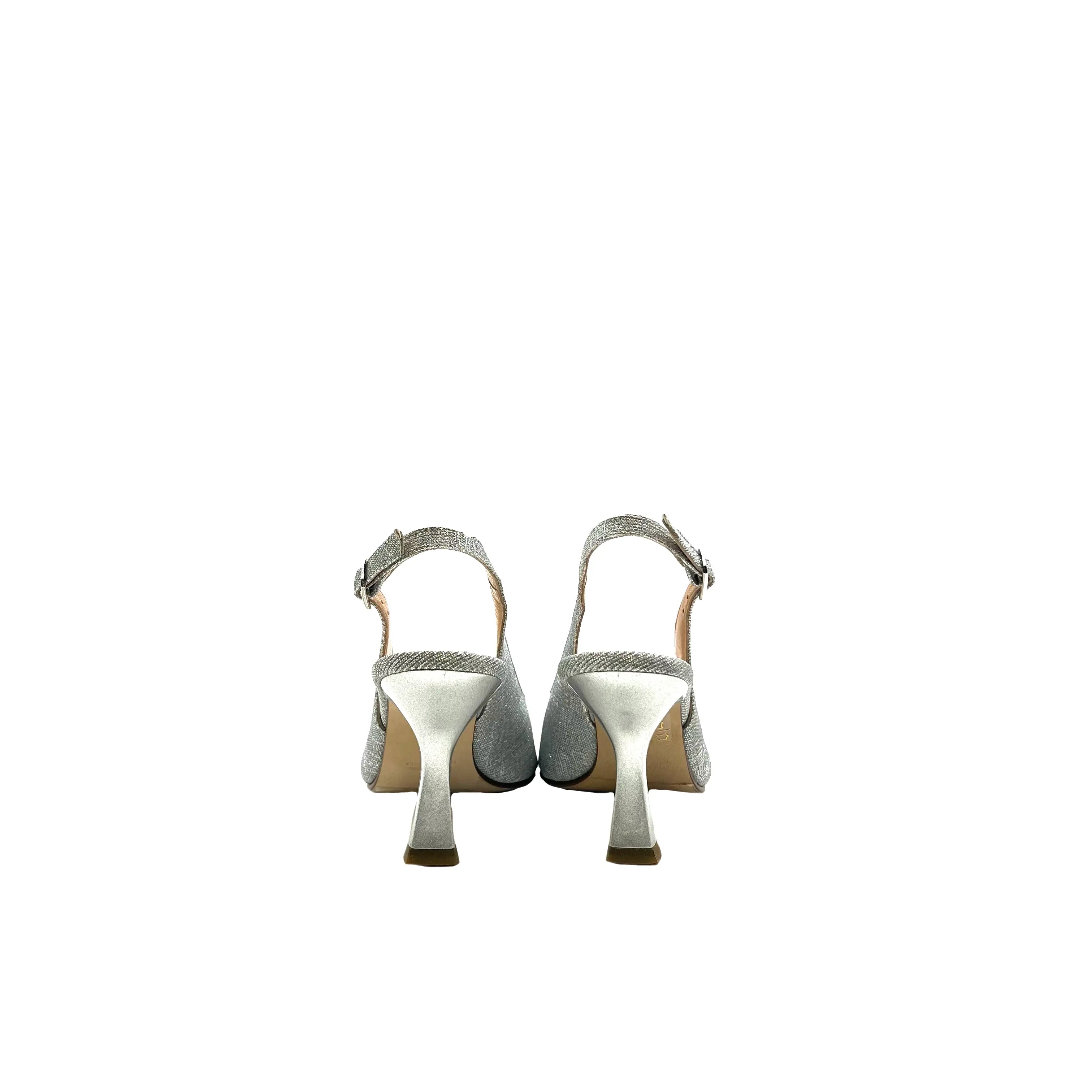 Sandro Barbera 704 Sandalo Chanel Silver Tacco 75 Pelle