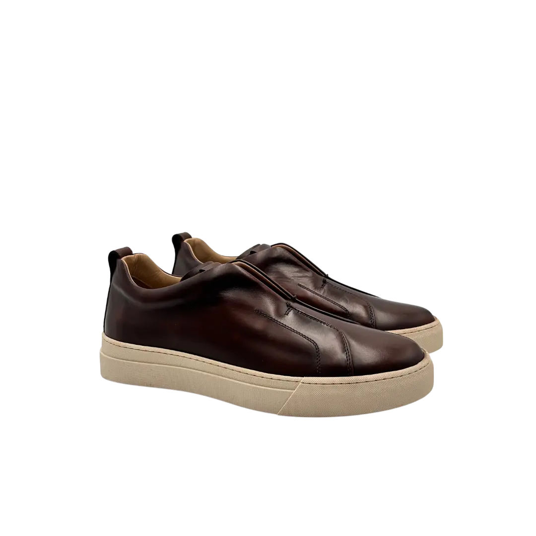 Sandro Barbera Pistapistun Sneaker Uomo Cognac Senza Lacci