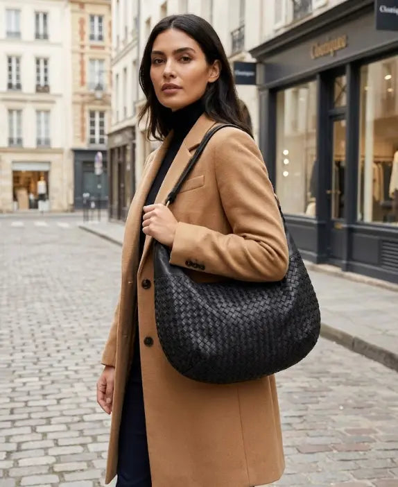 Sandro Barbera BAGE49854 Borsa Donna pelle nera intrecciata