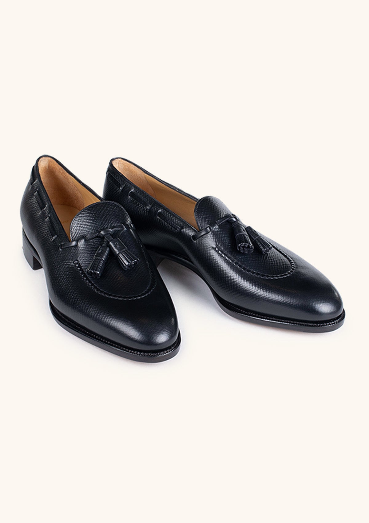 Stefano Bemer E1327 mocassini nappe pelle nera taglia 43
